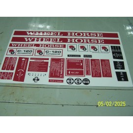 Wheel Horse C-120 Automatic Garden Tractor Complete Decal Set