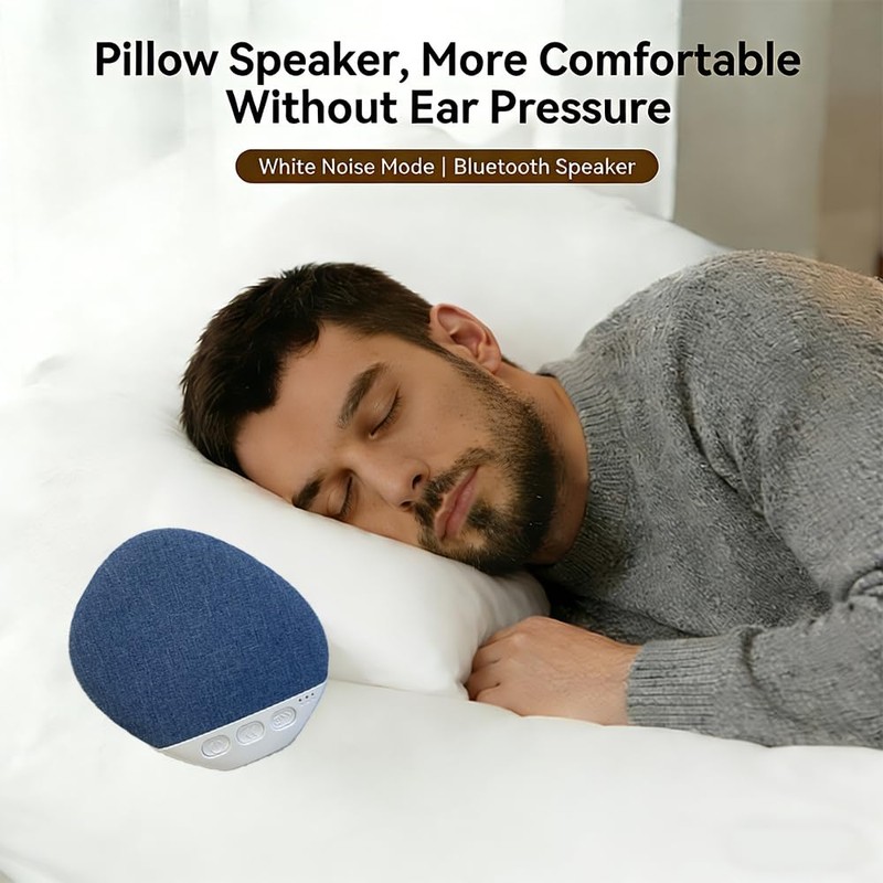 Rechargeable Pillow Speaker, Built-in White Noise Sleep Sound Machine