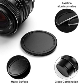 58mm Metal Lens Cap,Fotover Universal Metal Screw-in Lens Cap Cover Replacement for Canon Nikon Sony Pentax Olympus Fuji DSLR Camera + Microfiber Cleaning Cloth,Black