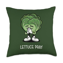 Lettuce Pray Funny Christian Throw Pillow