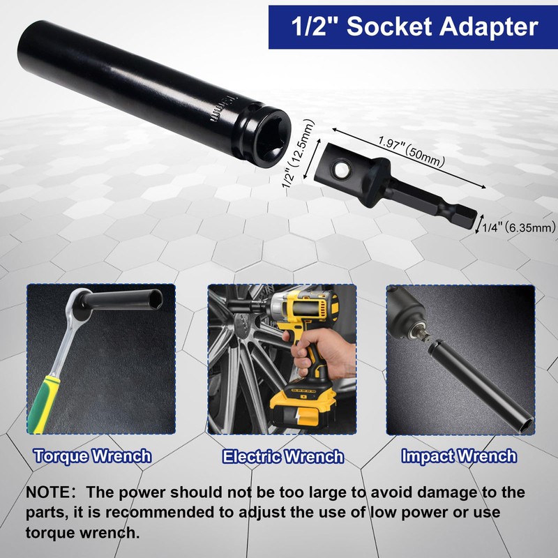 YUEARN Spike Lug Nuts Socket, Durable Socket with 19mm Hex,