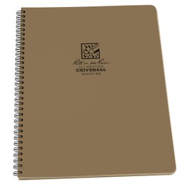 Rite in the Rain Weatherproof Side Spiral Notebook, 8.5" x 11", Tan Cover, Universal Page Pattern (No. 973T-MX)