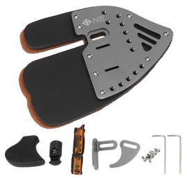 Archery Finger Tab Black Grey Finger Guard Ergonomic Design Leather Aluminium Alloy Archery Tools for Hunting S