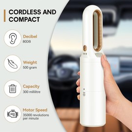 VANKICO Handheld Vacuum Cleaner, 2-in-1 Mini Cordless Vacuum Cleaner, USB Rechargeable Car Vacuum Portable, Quickly Dust Removal, for Hardwood Floor, Carpets, Pet Hair, Car, Office & Home Cleaning