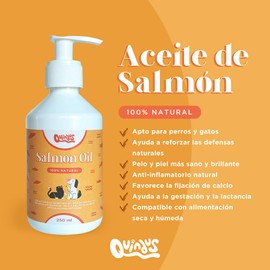 QUINDU'S - Salmon Oil for Dogs and Cats | Fish Oil with Omega 3 for Joints, Skin and Coat | Natural Anti-Inflammatory Agent | Compatible with Dry and Wet Food