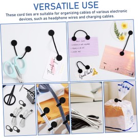 LABRIMP 10 Bridas Magnéticas De Silicona Reutilizables Organizador De Cables Para Auriculares Y Cables De Carga Sujetacables Para Dispositivos Electrónicos Hogar Oficina Y Viajes