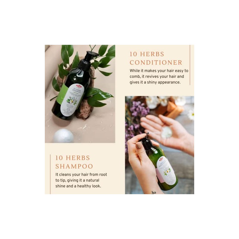 10 Herbs Rejuvenate Shampoo for Bright and Shiny Hair, Sage,