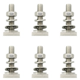TAODAN 6 Sets 304 Stainless Steel Square Head Bolt Sets M8 T Track Bolt Adapters for Solar Panels Roof Rack Crossbars Platforms Cargo Baskets Fixed Bikes