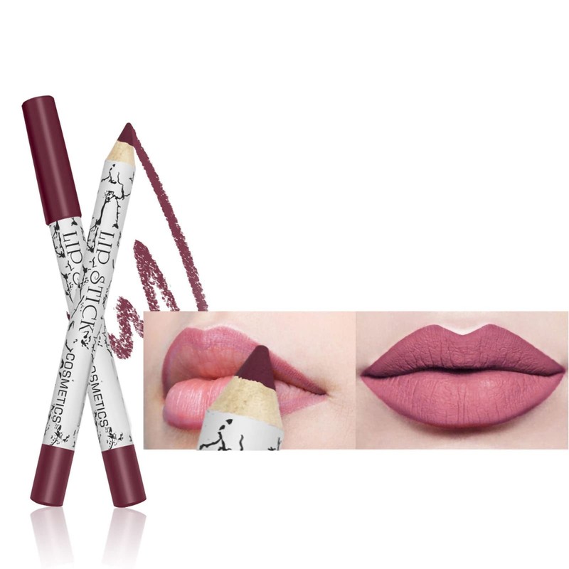12 Piezas de Delineador de Labios Mate, Juego de Lápiz