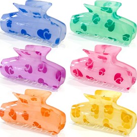 Miniluck 6PCS Hair Claw Clips for Women,Strong Hold Medium Claw Clips for Thick and Thin Hair,Nonslip Hair Accessories for Girls,Summer Beach Vacation Essentials (vivid)