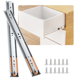 14 Inch 1 Pair Soft Close Drawer Slides, 3 Full Extension,Kitchen Cabinet Drawer Runners, 100LB Load Capacity