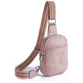 Telena Sling Bag for Women Vegan Leather Fanny Pack Crossbody Bags Chest Bag for Women Sling Purse - Color: Pink