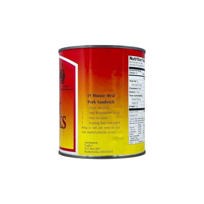 Yoders Fully Cooked Canned Pork Chunks, 28 oz