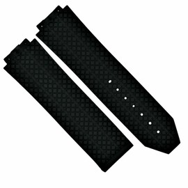 Ewatchparts 24-25mm Rubber Watch Band Strap Compatible With Hublot Big Bang Ceramic Clasp Includes 4 Black Screws And Screw Driver