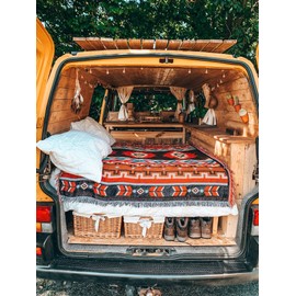 Peel Forest エルパソブランケット マルチカバーメキシカンラグ ネイティブ柄 オルテガ柄 キャンプラグ サドルブランケット 車中泊マット アウトドア バンライフ 130X160cm………