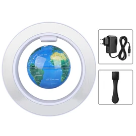 4in O Shape Magnetic Levitation Floating Globe Rotating Magnetic Globes with LED Light for Home Office Decoration