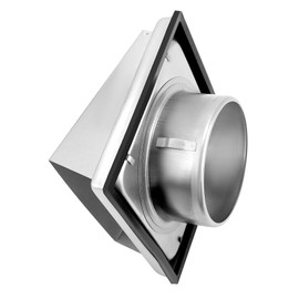 QWORK® Ventilation Grille 125 mm Made of 304 Stainless Steel - Weather Protection Grille with Backflow Flap - Wall and Ceiling Mounting