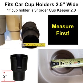 Gadjit Cup Keeper Adapter expands 2.5-3” Holds Most 18,20,21,24oz Hydro Flasks/12,18,20,30oz Yeti Tumbler/20&24oz Naglene Bottles, Coffee/Travel Mugs w/Bases UP to 3.25" Wide-Gray