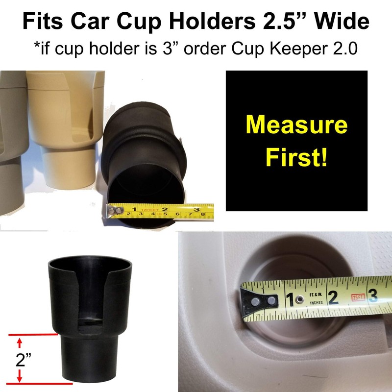 Gadjit Cup Keeper Adapter expands 2.5-3” Holds Most 18,20,21,24oz Hydro