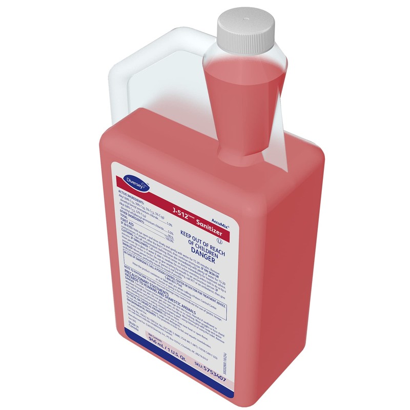 Diversey 5753407 J-512 Sanitizer, No Rinse Food Contact Kitchen Sanitizer