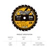 Vierdwin 7-1/4" 24T Carbide Circular Saw Blade, 5/8" Arbor, 1-Pack