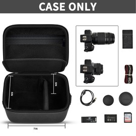 GWCASE Case Compatible for Canon EOS R100 R50 Mirrorless Camera with Lenses Kit, Travel Storage Cameras Crossbody Bag for Video Camera Digital, SD Card, Battery, Charging Cable & Adapter (Box Only)