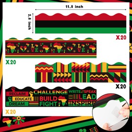 BeYumi 80Pcs Kwanzaa Bulletin Board Borders Juneteenth Black History Month Borders African American Holiday Border Trim African American Celebration Party School Classroom Chalkboard Poster Decoration