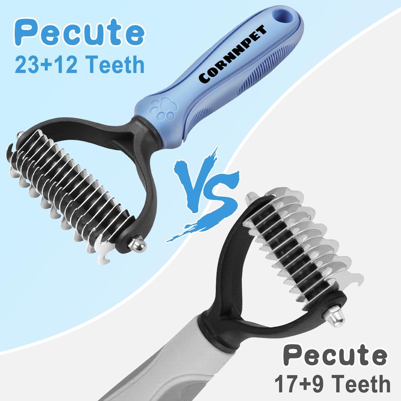 Pet Grooming Brush and Metal Comb Combo, Pet Grooming Rake