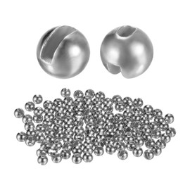 TIXIPEM 2mm Dia Tungsten Beads for Fly Tying [150PCS] - Slotted Head Ball for Tackle Craft & Fishing - [#18-20 - Tungsten Color] Sink Deeper Faster Fly Fishing Materials