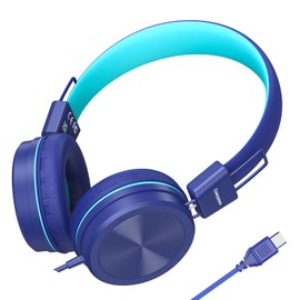 Cowyawn USB Type C Kids Headphones for School, 94dB Volume Limited, Wired Toddler Headphones,HD Stereo Sound,Foldable Lightweight On-Ear Wired Headphones for Kids/Children/Teens/Boys