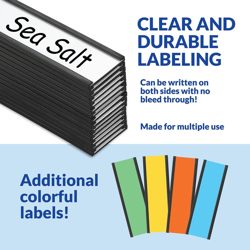 50 Pack "C" Channel Magnetic Label Holders 1x3 with 100
