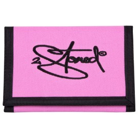 2Stoned Unisex Wallet with Velcro Fastening Made of Polyester in Various Colours, Pink/Classic Logo, Casual