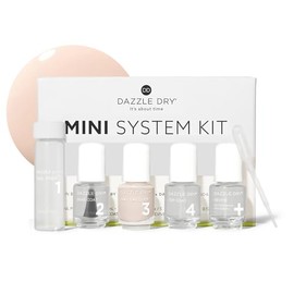 Dazzle Dry Mini Kit 4 Pasos Sistema - Boss, un ligero y verdadero desnudo neutro. Crema de cobertura completa. (Kit de 5 piezas)                      