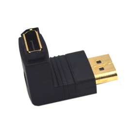 Kework DisplayPort Extension Adapter with Connector Clasp Control Button, 90 Degree Downward Angle DisplayPort Male to Female Connector Coupler, Support 4K*2K and 3D Display (Downward)