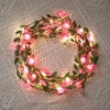 Curyidy Rose Flower String Lights Pink Floral Garland with Fairy