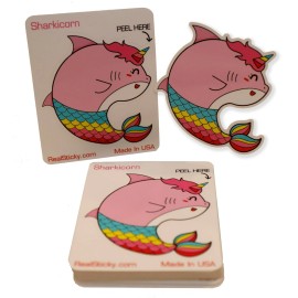 Real Sticky Sharkicorn Sticker Girl Kid Shark Unicorn Pink Car Vehicle Window Bumper Decal