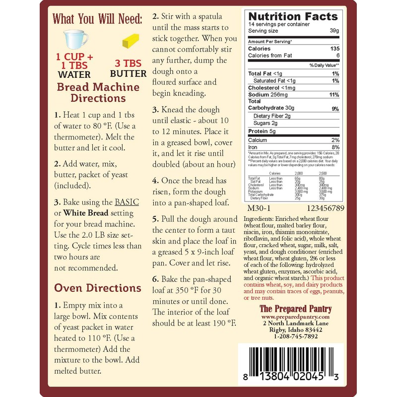 The Prepared Pantry Big Sky Cracked Wheat Bread Mix; Single