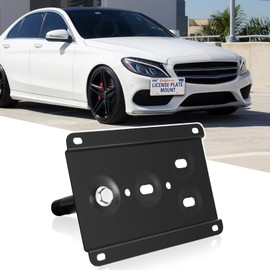 JIAHCN New Front Tow Hook License Plate Bracket Holder Compatible with Mercedes W205 C-Class X204 GLK-Class X205 GLC-Class W212 W213 E-Class W166 GLE-Class No Drill Front Bumper License Plate Mount