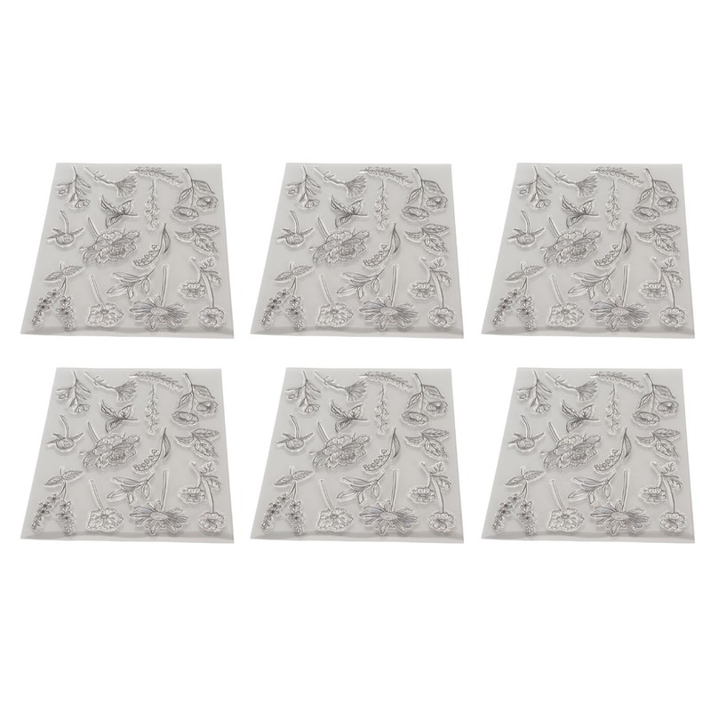 6pcs Clear Stamps Innovative Decorative Flower TPR Clear Stamps for