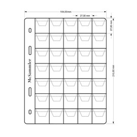 MC.Sammler Pack of 10 Coin Sleeves Coin Sheets for Coins up to 24 mm Diameter e.g. 1, 2, 5, 10, 20 Euro Cents