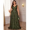 Plus Size Sleeveless Glitter Sequined Womens Long Formal Gown Aline