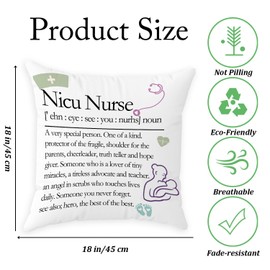 Nicu Nurse Gifts for Women Men, Nurse Week Nicu Nurse Definition Throw Pillow Cover, Inspirational Gifts for Nurse Students, Pillowcase for Bedroom Sofa Cushion Home Office