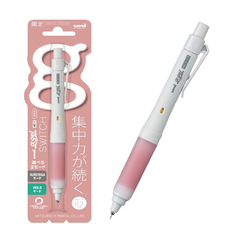 Mitsubishi Pencil M31009GG1PRP Mechanical Pencil Alpha Gel Switch 0.3mm Rose