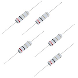 Aopin 2 Ohm Metal Oxide Resistor, ±5% Tolerance Precision 5 Watt Resistor for Electronic Circuits, Alternative Resistors for DIY Projects and Laboratories, 20pcs