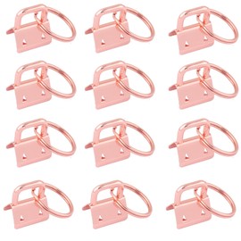 Rainbow Key Fob Hardware Set - 1 inch Key Chain Hardware with Key Ring for Webbing Wristlets Fabric Key Lanyard Clasp Supplies (25 mm, Rose Gold)