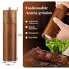 2 Pack Acacia Wood Salt and Pepper Grinder Set with