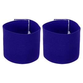 PATIKIL 9.4x2.5 Soccer Captain C Armband, 2 Pack Nylon Unisex Elastic Arm Band Adjustable for Youth Adult Team Training, Blue