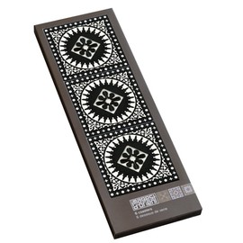 Images d’ Orient Mosaic Black & White Coaster Set – 6-Piece 3.5” PVC Drink Coasters, Washable, Shatterproof, Heat-Resistant