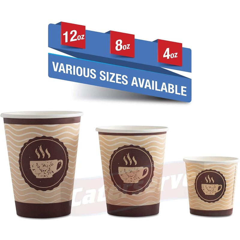 1000 Disposable Paper Cups | Hot Coffee Tea Drinking Cups