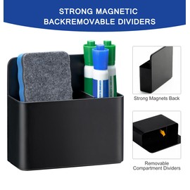 Simetufy Magnetic Dry Erase Marker Holder, Magnetic Pen Holder, Whiteboard Marker Holder, Magnetic Marker Holder for Fridge, Whiteboard, Locker, Magnetic Cup for Dry Erase Board, 1 Pack, Black